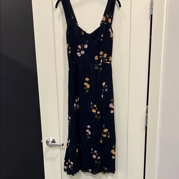 Reformation Fulton Midi Dress in Princess Margaret Navy - Size 6 - Small Flaw - Picture 6 of 7